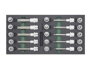 Wkład 25szt. bitów TORX i RIBE w obs. 1/2", EVA, 1/3