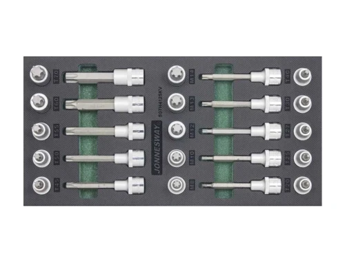 Zestaw 25szt. bitów TORX i RIBE w obs. 1/2", EVA, 1/3