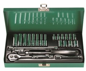 Kpl. kluczy nasadowych 1/4" calowych 23szt.