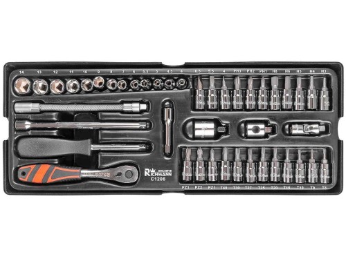 Wkład - zestaw nasadek 1/4" 4-14mm, 44szt.