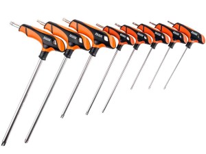 Kpl. TORX T15-T50 uchwyt T, 8 el.