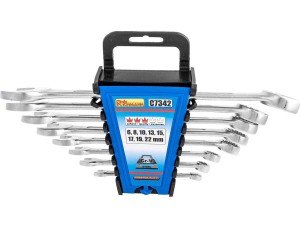 Klucze płasko-oczkowe 6-22mm 8szt. poler