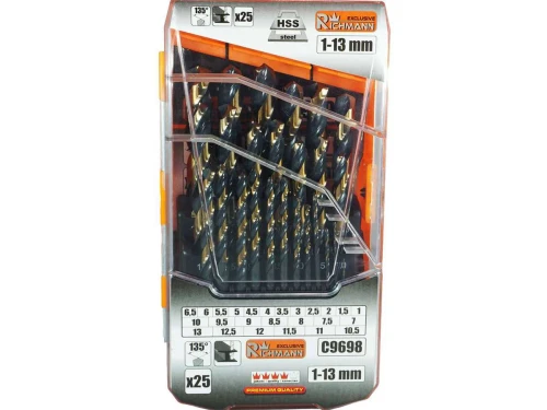 Wiertła do metalu 1-13mm 25szt. HSS