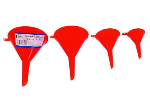 Lejki plastikowe 4szt. RED