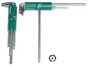 Kpl.kl.TORX giętych b.dł. z otw. 8szt.