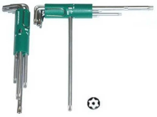 Kpl.kl.TORX giętych b.dł. z otw. 8szt.