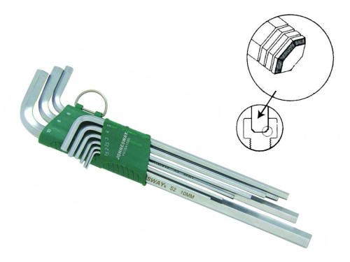 Kpl. 9szt. IMBUS śr.dł. bezpoślizg. obustronnie 1.5-10mm