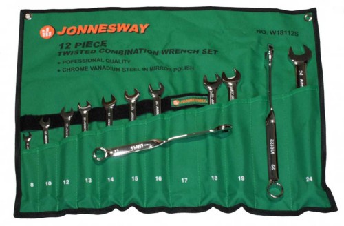 Kpl. kluczy płasko-oczkowych skręconych 8-24mm 12szt. *****
