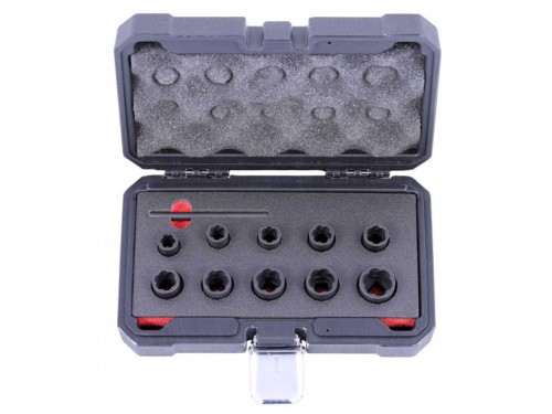 Kpl. kr. nasad. do obrob. śrub  3/8" 9-19mm, 10 el.