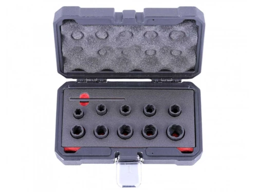Kpl. kr. nasad. do obrob. śrub  3/8" 9-19mm, 10 el.