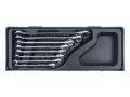 Wkładka - 8szt. kluczy płasko-oczkowych z grzechotką