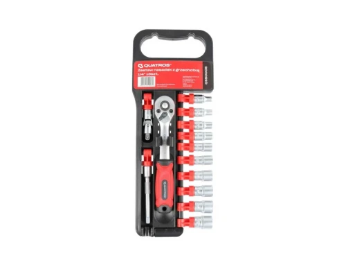 Zestaw nasadki i grzechotka 1/4" 13szt. ****